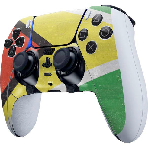 Guyana Flag Distressed PS5 DualSense Edge Pro Controller Skin