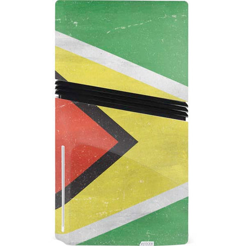 Guyana Flag Distressed PS5 Pro Disk Bundle Skin