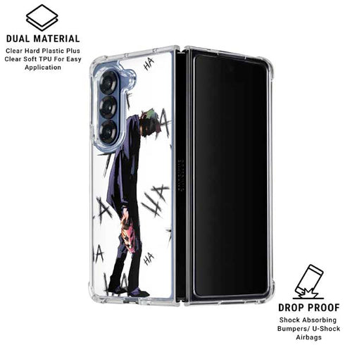 DC Comics The Joker HAHAHA Walking Galaxy Z Fold6 Clear Case
