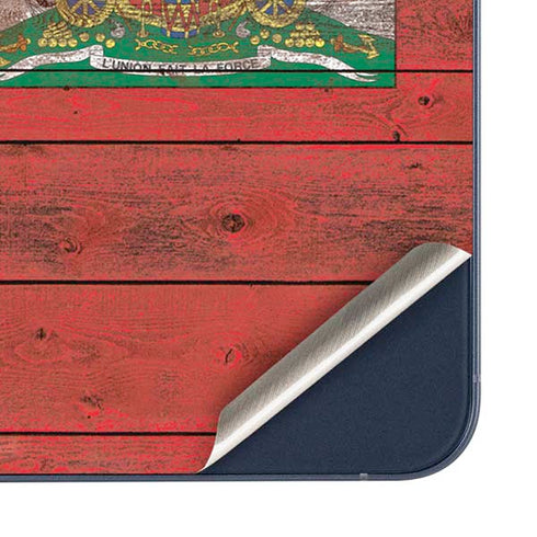 Haiti Flag Dark Wood Galaxy A35 5G Skin