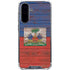 Haiti Flag Dark Wood Galaxy A36 5G Clear Case