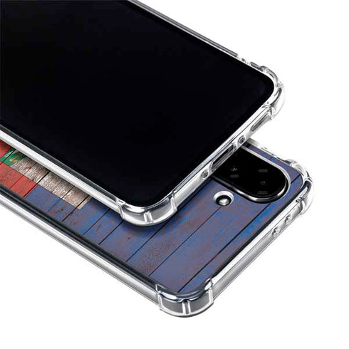 Haiti Flag Dark Wood Galaxy A36 5G Clear Case