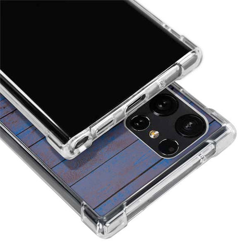 Haiti Flag Dark Wood Galaxy S23 Ultra Clear Case