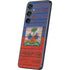 Haiti Flag Dark Wood Galaxy S25 Skin