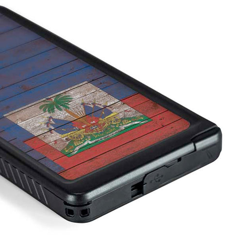 Haiti Flag Dark Wood Galaxy S24 Ultra Waterproof Case