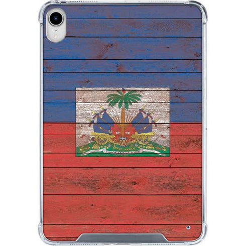 Haiti Flag Dark Wood iPad 11th Gen (2025) Clear Case