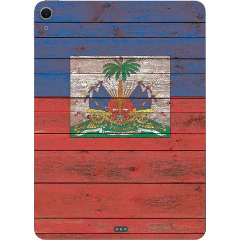 Haiti Flag Dark Wood Apple iPad Air Skin
