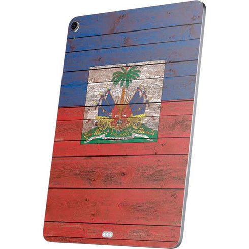 Haiti Flag Dark Wood Apple iPad Air Skin