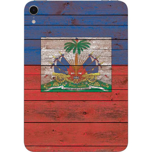 Haiti Flag Dark Wood Apple iPad Mini Skin