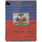 Haiti Flag Dark Wood iPad Cases