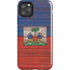 Haiti Flag Dark Wood iPhone Cases
