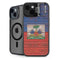 Haiti Flag Dark Wood iPhone 14 Kickstand Case