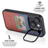 Haiti Flag Dark Wood iPhone 14 Kickstand Case