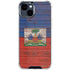 Haiti Flag Dark Wood iPhone 15 Clear Case