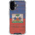 Haiti Flag Dark Wood iPhone 16 Clear Case