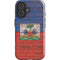 Haiti Flag Dark Wood iPhone 16 Impact Case