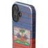 Haiti Flag Dark Wood iPhone 16 Impact Case