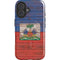 Haiti Flag Dark Wood iPhone 16 Magsafe Impact Case