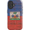 Haiti Flag Dark Wood iPhone 16 Plus Magsafe Impact Case
