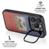 Haiti Flag Dark Wood iPhone 16 Pro Kickstand Case