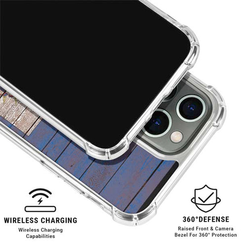 Haiti Flag Dark Wood iPhone 16 Pro Max Clear Case