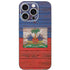 Haiti Flag Dark Wood iPhone 16 Pro Skin