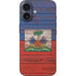 Haiti Flag Dark Wood iPhone 16 Skin