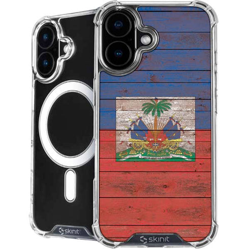 Haiti Flag Dark Wood iPhone 17 MagSafe Case