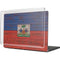 Haiti Flag Dark Wood MacBook Cases