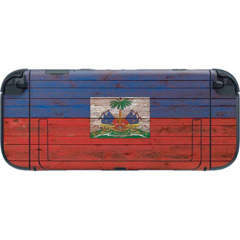 Haiti Flag Dark Wood Nintendo Switch 2 (2025) with Joy-Con Skin