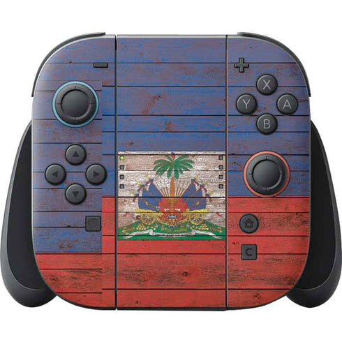 Haiti Flag Dark Wood Nintendo Switch 2 (2025) Joy-Con Controller Skin