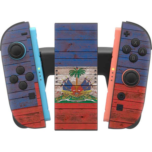 Haiti Flag Dark Wood Nintendo Switch 2 (2025) Joy-Con Controller Skin