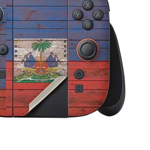 Haiti Flag Dark Wood Nintendo Switch 2 (2025) Joy-Con Controller Skin