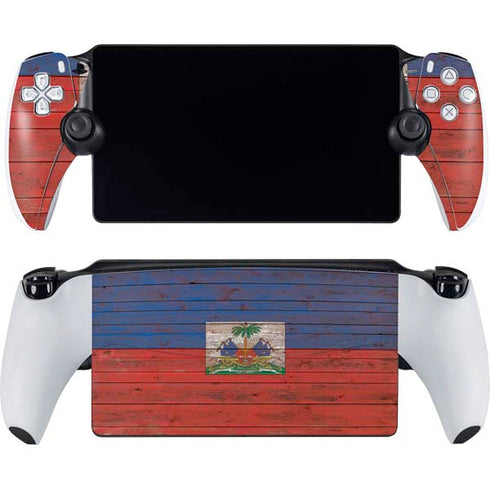 Haiti Flag Dark Wood PlayStation PS5 Skins