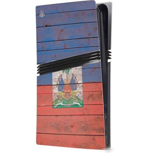 Haiti Flag Dark Wood PlayStation PS5 Skins
