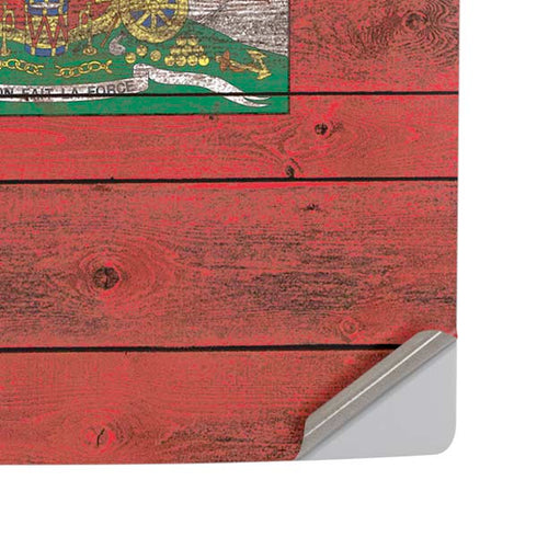 Haiti Flag Dark Wood PS5 Pro Disk Console Skin