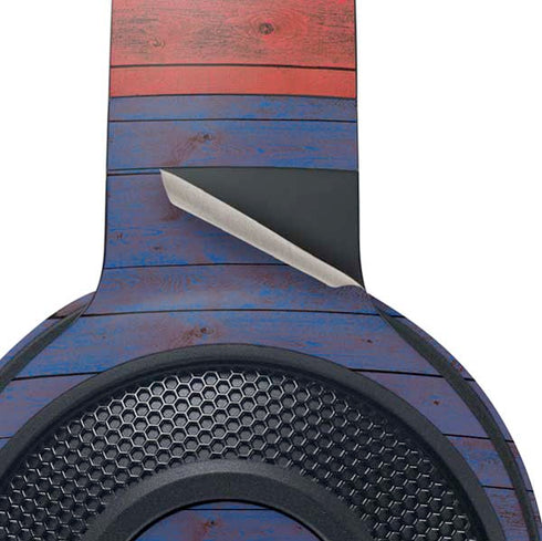Haiti Flag Dark Wood Razer Kraken X Skin