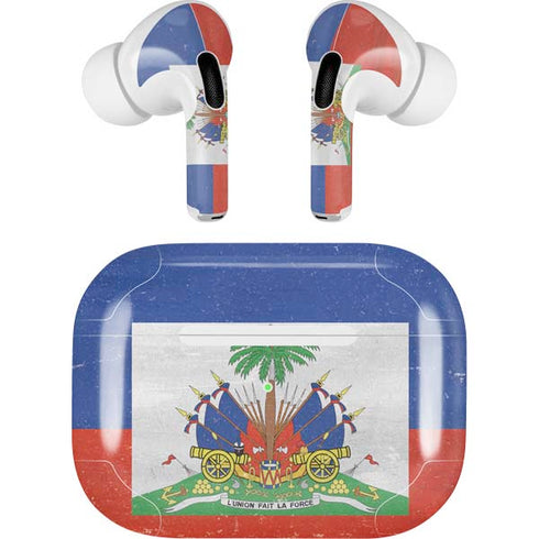 Haiti Flag Distressed AirPods Skins