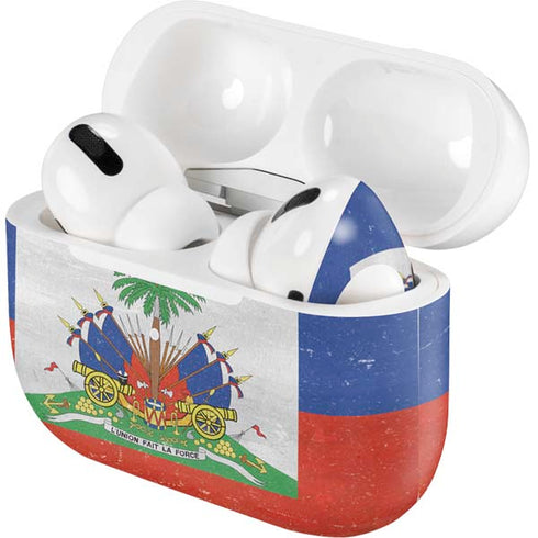 Haiti Flag Distressed AirPods Skins