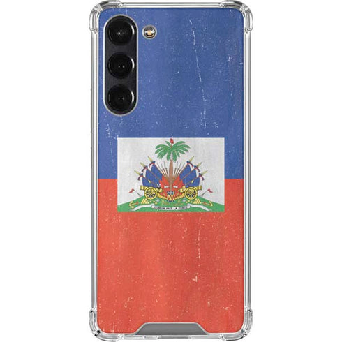 Haiti Flag Distressed Galaxy S24 FE Clear Case