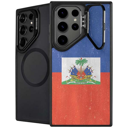 Haiti Flag Distressed Galaxy S24 Ultra Kickstand Case