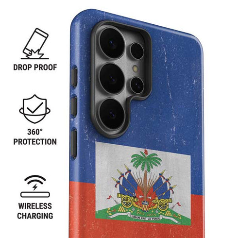 Haiti Flag Distressed Galaxy S26 Ultra Impact Case