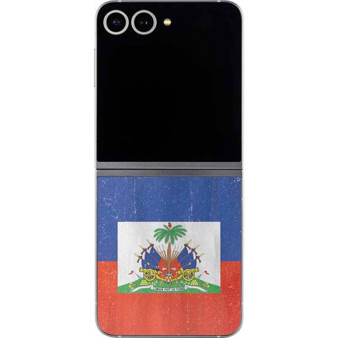 Haiti Flag Distressed Galaxy Z Flip6 Skin