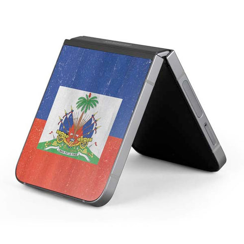 Haiti Flag Distressed Galaxy Z Flip6 Skin