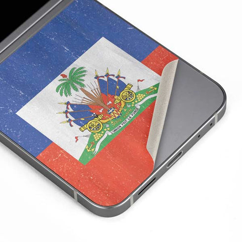 Haiti Flag Distressed Galaxy Z Flip6 Skin