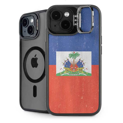 Haiti Flag Distressed iPhone 13 Kickstand Case