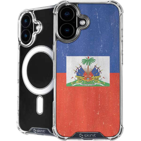 Haiti Flag Distressed iPhone 16 MagSafe Case
