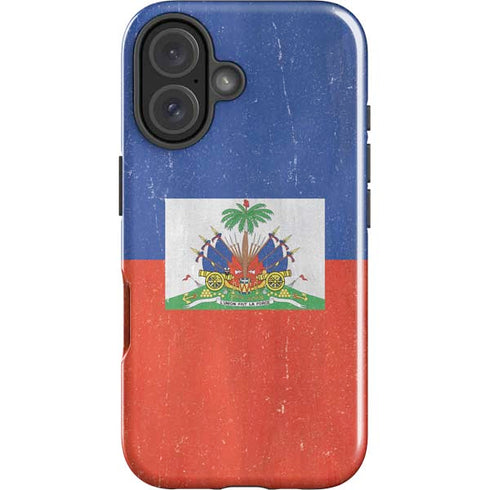 Haiti Flag Distressed iPhone 16 Plus Impact Case