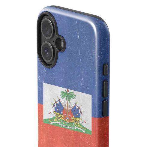 Haiti Flag Distressed iPhone 16 Plus Impact Case