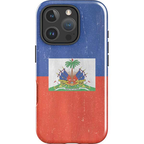 Haiti Flag Distressed iPhone 16 Pro Max Impact Case